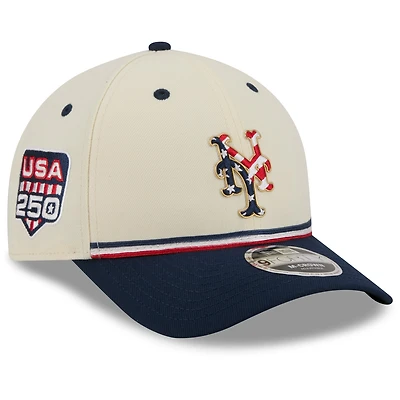 Youth New Era Cream/Navy New York Mets USA 250 9FORTY M-Crown Adjustable Hat