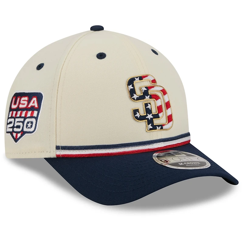 Youth New Era Cream/Red San Diego Padres USA 250 9FORTY M-Crown Adjustable Hat