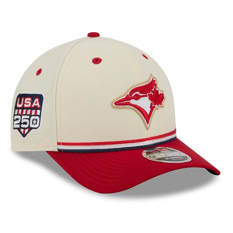 Youth New Era Cream/Red Toronto Blue Jays USA 250 9FORTY M-Crown Adjustable Hat