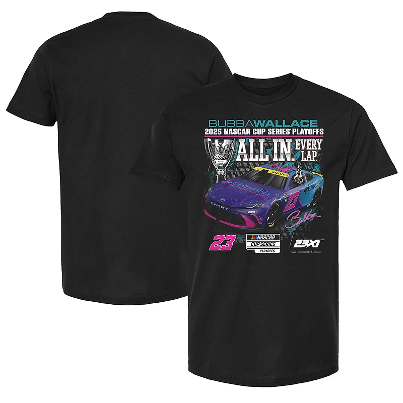 Men's 23XI Racing Black Bubba Wallace 2025 NASCAR Cup Series Playoffs Columbia T-Shirt
