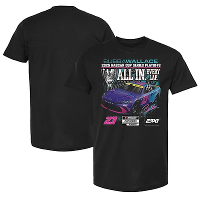 Men's 23XI Racing Black Bubba Wallace 2025 NASCAR Cup Series Playoffs Columbia T-Shirt