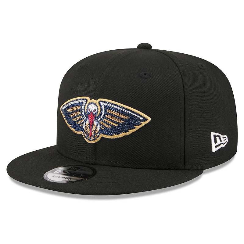 Men's New Era Black New Orleans Pelicans 2026 NBA Draft Crystal 9FIFTY Snapback Hat