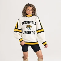 Women's Gameday Couture White Jacksonville Jaguars Oversized Vivid Motion Sweatshirt