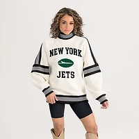 Women's Gameday Couture White New York Jets Oversized Vivid Motion Sweatshirt
