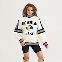 Women's Gameday Couture White Los Angeles Rams Oversized Vivid Motion Sweatshirt