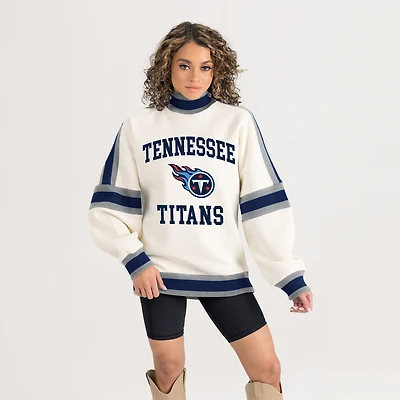 Women's Gameday Couture White Tennessee Titans Oversized Vivid Motion Sweatshirt