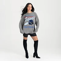 Women's Gameday Couture Gray Tennessee Titans Oversized Sweet Victory Corded Sweatshirt