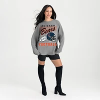 Women's Gameday Couture Gray Chicago Bears Oversized Sweet Victory Corded Sweatshirt