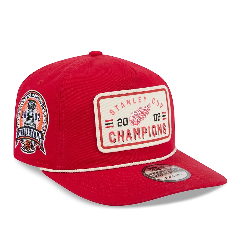 Men's New Era  Red Detroit Red Wings Throwback Stanley Cup Champions Side Patch 19TWENTY Adjustable Hat