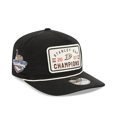 Men's New Era  Black Anaheim Ducks Throwback Stanley Cup Champions Side Patch 19TWENTY Adjustable Hat