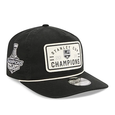 Men's New Era  Black Los Angeles Kings Throwback Stanley Cup Champions Side Patch 19TWENTY Adjustable Hat