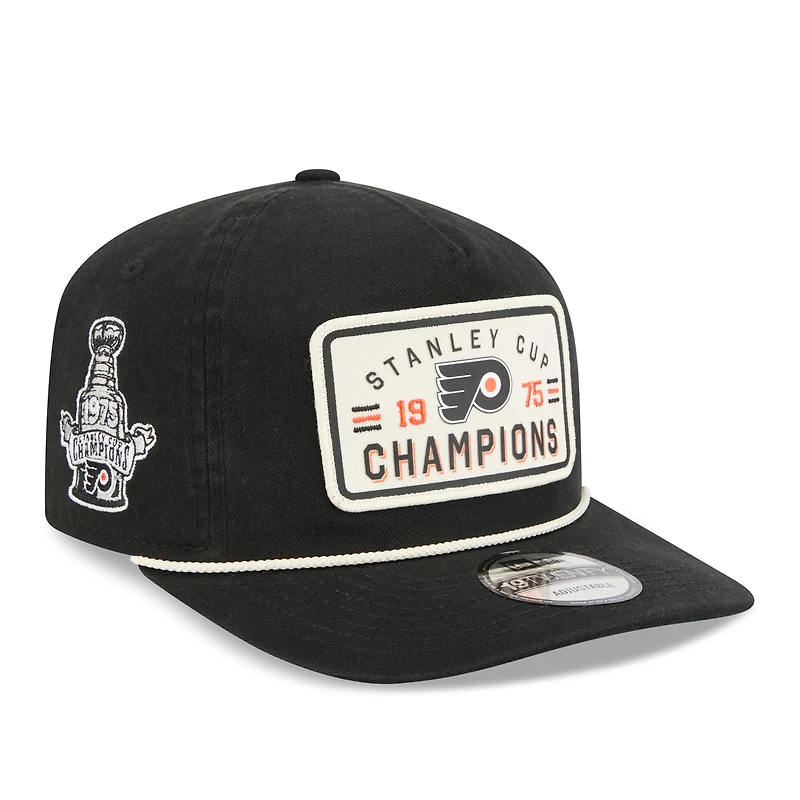 Men's New Era  Black Philadelphia Flyers Throwback Stanley Cup Champions Side Patch 19TWENTY Adjustable Hat