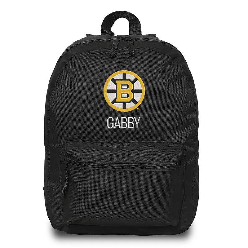Chad & Jake Black Boston Bruins Primary Personalized Backpack