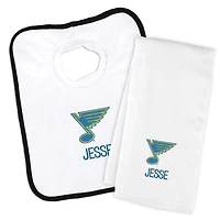Infant Chad & Jake St. Louis Blues Primary Personalized Bib & Burp Cloth Set