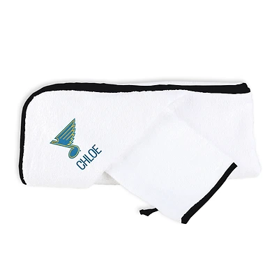 Infant Chad & Jake St. Louis Blues Primary Personalized Hooded Towel & Mitt Set