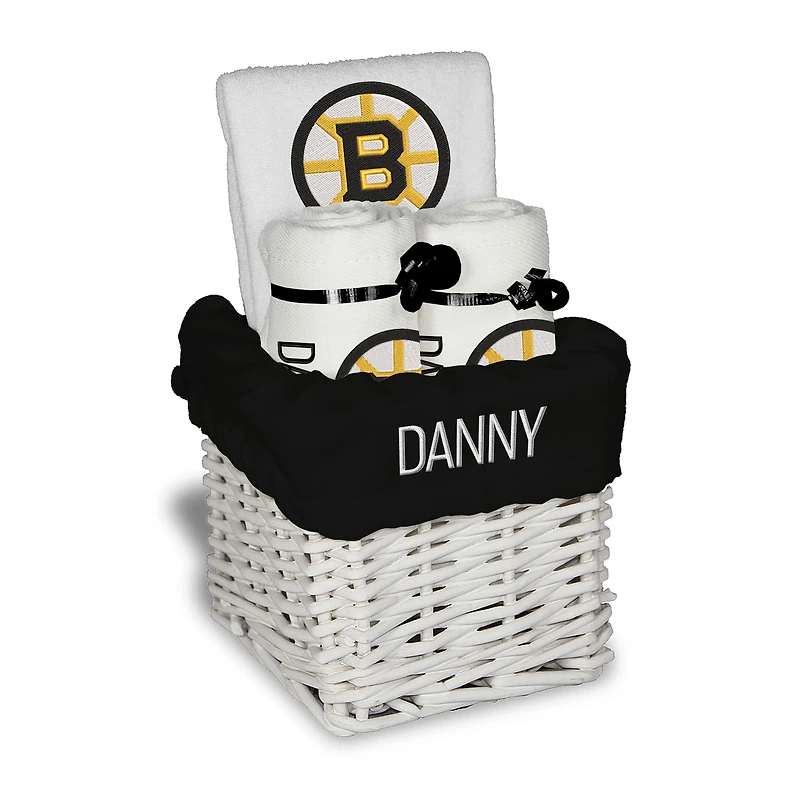 Infant Chad & Jake Boston Bruins Primary Four-Piece Personalized Small Basket