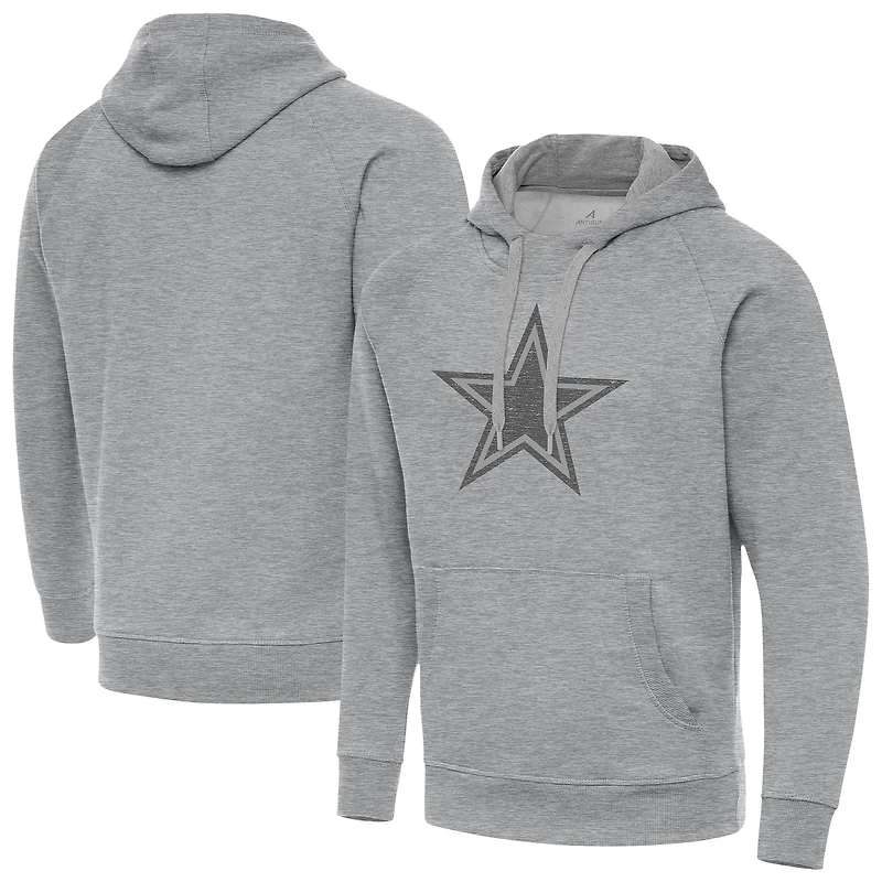 Men's Antigua  Heather Gray Dallas Cowboys Victory Hoodie