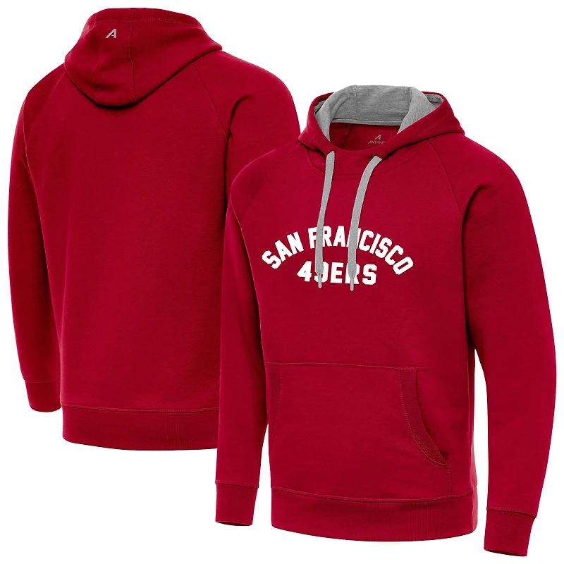 Men's Antigua  Scarlet San Francisco 49ers Victory Hoodie