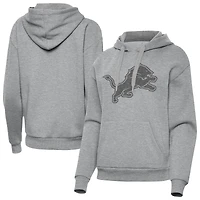 Women's Antigua  Heather Gray Detroit Lions Victory Hoodie