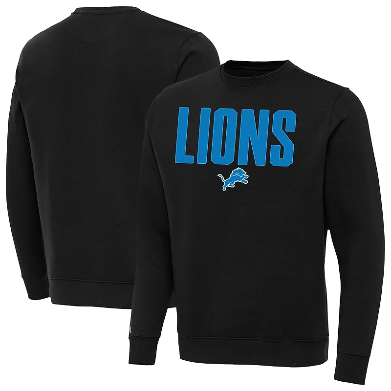 Men's Antigua Black Detroit Lions Victory Sweatshirt