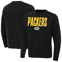 Men's Antigua Black Green Bay Packers Victory Sweatshirt