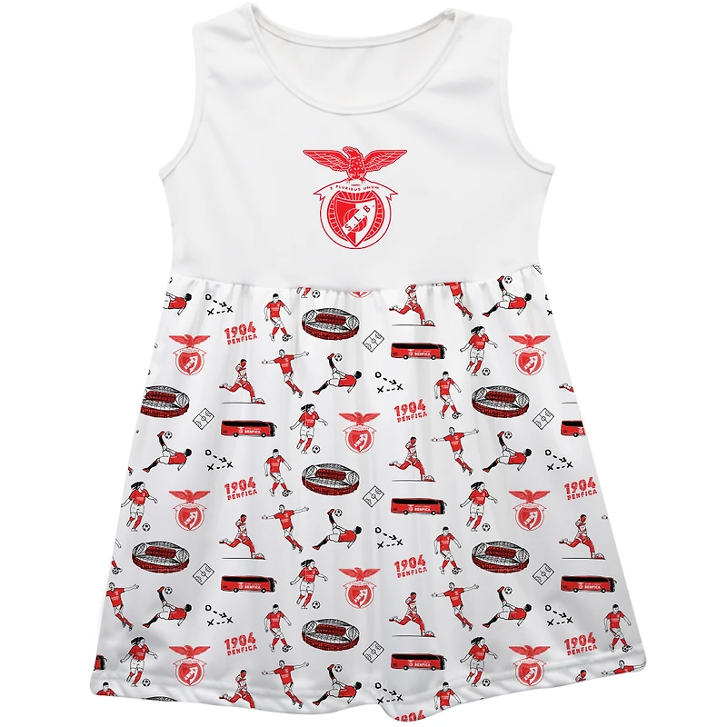 Infant Girls Vive La Fete White Benfica Impressions Artwork Tank Top Dress