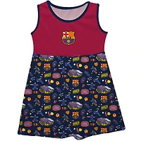 Girls Toddler Vive La Fete Maroon Barcelona Impressions Artwork Tank Top Dress