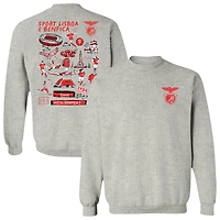 Women's Vive La Fete Gray Benfica Impressions Artwork Pullover Sweatshirt