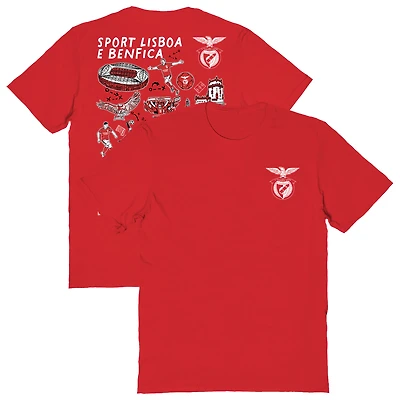 Women's Vive La Fete Red Benfica Impressions Artwork Fitted T-Shirt