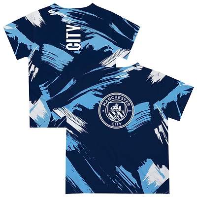 Youth Vive La Fete Navy Manchester City Paint Brush T-Shirt