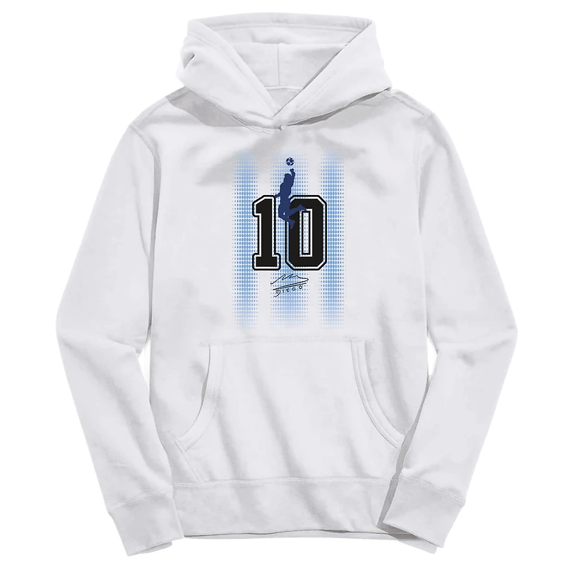 Youth Vive La Fete Diego Maradona White Argentina National Team Number & Signature Pullover Hoodie