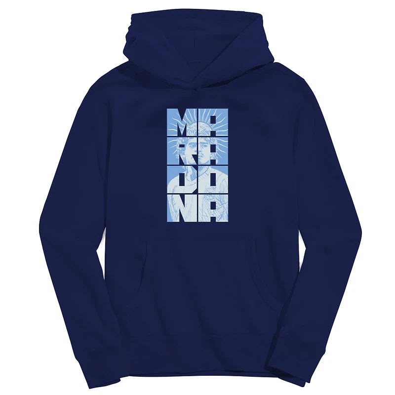 Youth Vive La Fete Diego Maradona Navy Argentina National Team Portrait Pullover Hoodie