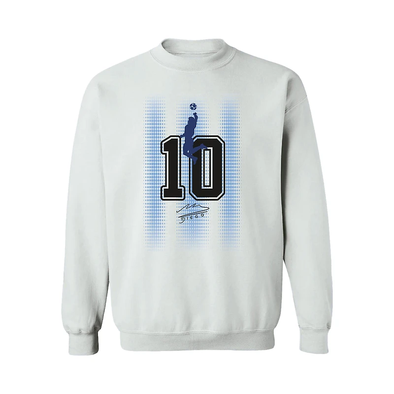 Women's Vive La Fete Diego Maradona White Argentina National Team Number & Signature Sweatshirt