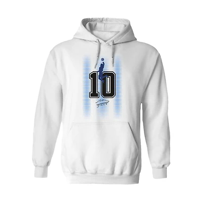 Men's Vive La Fete Diego Maradona White Argentina National Team Number & Signature Hoodie