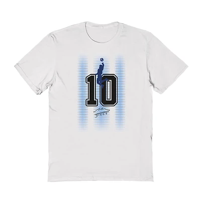 Men's Vive La Fete Diego Maradona White Argentina National Team Number & Signature T-Shirt