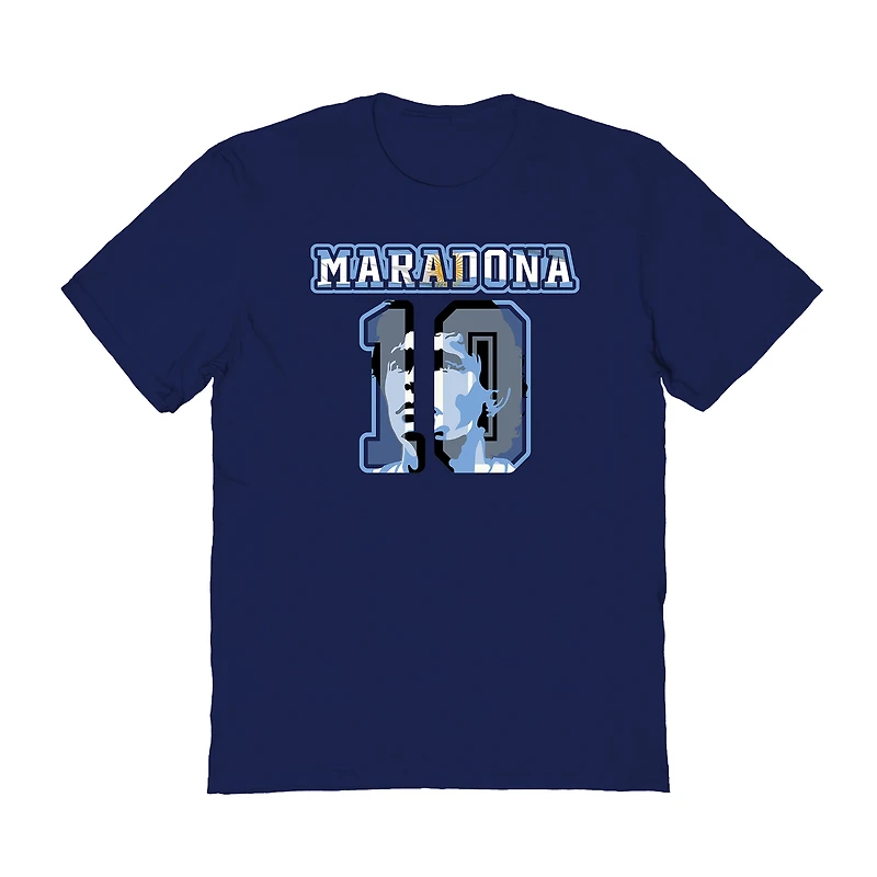 Men's Vive La Fete Diego Maradona Navy Argentina National Team Name & Number T-Shirt