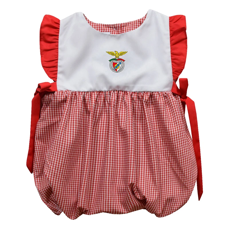 Girls Infant Vive La Fete  Red Benfica Gingham Bubble Dress