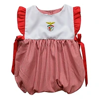Girls Infant Vive La Fete  Red Benfica Gingham Bubble Dress