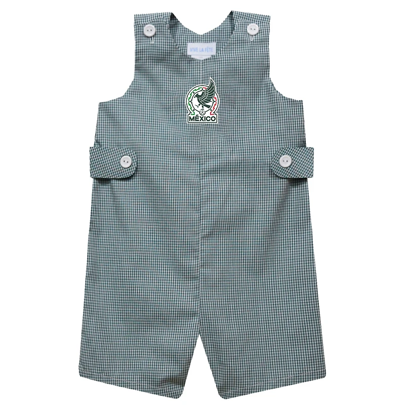 Toddler Vive La Fete  Green Mexico National Team Gingham Jon Romper