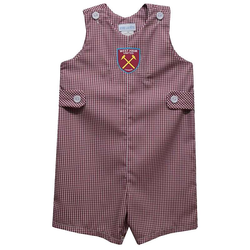 Toddler Vive La Fete  Maroon West Ham United Gingham Jon Romper