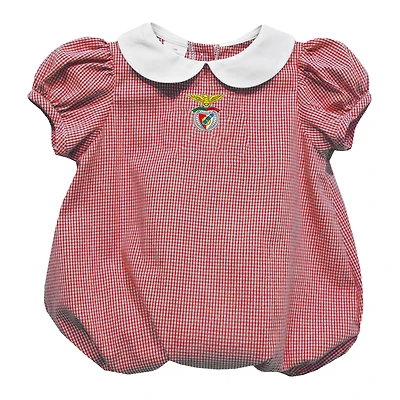 Girls Infant Vive La Fete  Red Benfica Gingham Puffy Bubble Dress