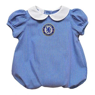 Girls Infant Vive La Fete  Royal Chelsea Gingham Puffy Bubble Dress