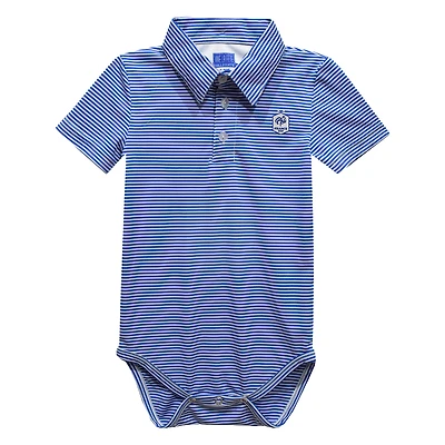 Infant Vive La Fete  Royal France National Team Pencil Stripe Polo Bodysuit