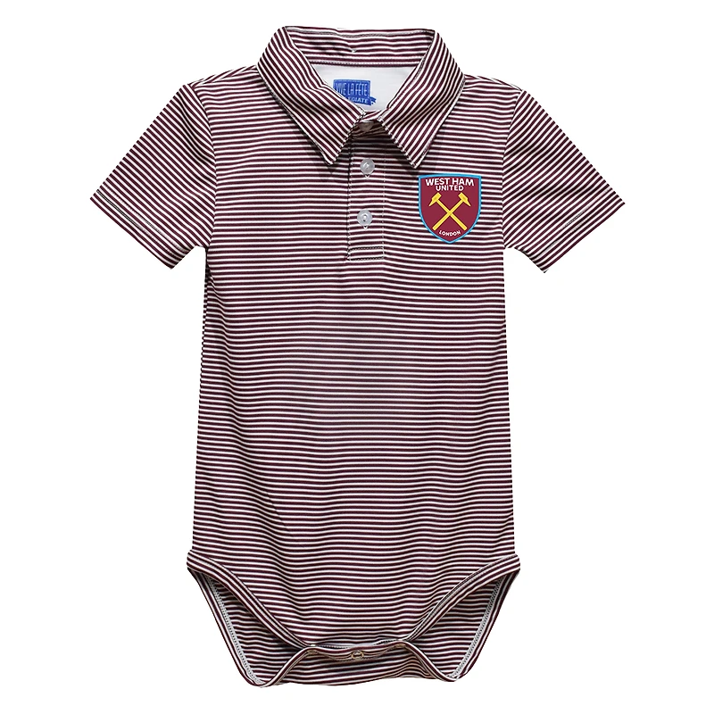 Infant Vive La Fete  Maroon West Ham United Pencil Stripe Polo Bodysuit