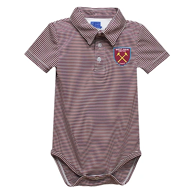 Infant Vive La Fete  Maroon West Ham United Pencil Stripe Polo Bodysuit