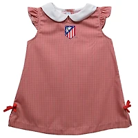 Girls Infant Vive La Fete  Red Atletico de Madrid Mini Check Pattern A-Line Dress