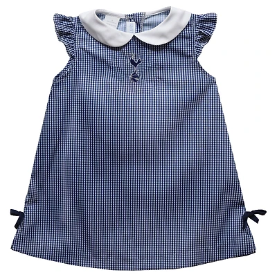 Girls Infant Vive La Fete  Navy Tottenham Hotspur Mini Check Pattern A-Line Dress