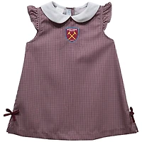 Girls Infant Vive La Fete  Maroon West Ham United Mini Check Pattern A-Line Dress