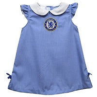 Girls Toddler Vive La Fete  Royal Chelsea Mini Check Pattern A-Line Dress