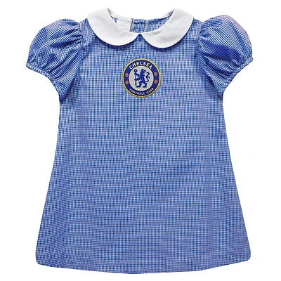 Girls Infant Vive La Fete  Royal Chelsea Gingham Puffy A-Line Dress